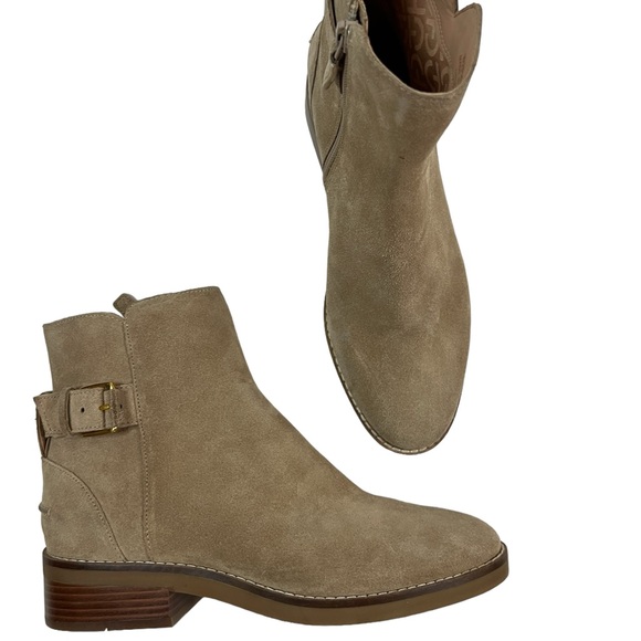 Cole Haan Size 7B Tan Sand Suede Leather Hampshire Buckle Bootie - Picture 13 of 14